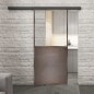 Glasschiebetür BLACK-LINE Loft Rosteisen Genietet 16 Auf Klarglas Glasschiebetür BLACK-LINE Loft Rosteisen Genietet 16 Auf Klarglas