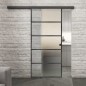 Glasschiebetür BLACK-LINE Loft Schwarzeisen Genietet 01 Blickdicht
