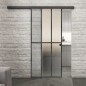 Glasschiebetür BLACK-LINE Loft Schwarzeisen Genietet 12 Blickdicht