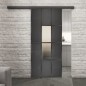 Glasschiebetür BLACK-LINE Loft Schwarzeisen Genietet 35 Blickdicht Glasschiebetür BLACK-LINE Loft Schwarzeisen Genietet 35 Blickdicht