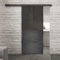 Glasschiebetür BLACK-LINE Loft Schwarzeisen Genietet 14 Auf Grauglas