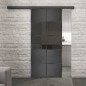 Glasschiebetür BLACK-LINE Loft Schwarzeisen Genietet 28 Auf Grauglas Glasschiebetür BLACK-LINE Loft Schwarzeisen Genietet 28 Auf Grauglas