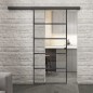 Glasschiebetür BLACK-LINE Loft Schwarzeisen Genietet 01 Auf Klarglas Glasschiebetür BLACK-LINE Loft Schwarzeisen Genietet 01 Auf Klarglas