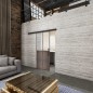 Glasschiebetür BLACK-LINE Loft Rosteisen Genietet 20 Blickdicht