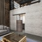Glasschiebetür BLACK-LINE Loft Rosteisen Genietet 15 Auf Klarglas