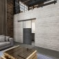 Glasschiebetür BLACK-LINE Loft Schwarzeisen Genietet 15 Blickdicht Glasschiebetür BLACK-LINE Loft Schwarzeisen Genietet 15 Blickdicht