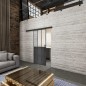 Glasschiebetür BLACK-LINE Loft Schwarzeisen Genietet 24 Blickdicht