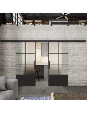 Glasschiebetür BLACK-LINE Loft Schwarzlack 35 Blickdicht