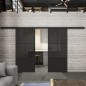 Glasschiebetür BLACK-LINE Loft Schwarzlack 36 Auf Grauglas Glasschiebetür BLACK-LINE Loft Schwarzlack 36 Auf Grauglas