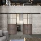 Glasschiebetür BLACK-LINE Loft Rosteisen Genietet 18 Blickdicht