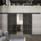 Glasschiebetür BLACK-LINE Loft Rosteisen Genietet 06 Auf Grauglas