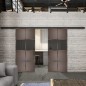 Glasschiebetür BLACK-LINE Loft Rosteisen Genietet 29 Auf Grauglas Glasschiebetür BLACK-LINE Loft Rosteisen Genietet 29 Auf Grauglas