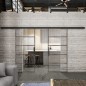Glasschiebetür BLACK-LINE Loft Rosteisen Genietet 01 Auf Klarglas Glasschiebetür BLACK-LINE Loft Rosteisen Genietet 01 Auf Klarglas