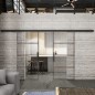 Glasschiebetür BLACK-LINE Loft Rosteisen Genietet 02 Auf Klarglas Glasschiebetür BLACK-LINE Loft Rosteisen Genietet 02 Auf Klarglas