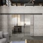 Glasschiebetür BLACK-LINE Loft Rosteisen Genietet 04 Auf Klarglas Glasschiebetür BLACK-LINE Loft Rosteisen Genietet 04 Auf Klarglas