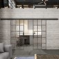 Glasschiebetür BLACK-LINE Loft Rosteisen Genietet 09 Auf Klarglas Glasschiebetür BLACK-LINE Loft Rosteisen Genietet 09 Auf Klarglas