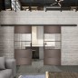 Glasschiebetür BLACK-LINE Loft Rosteisen Genietet 25 Auf Klarglas Glasschiebetür BLACK-LINE Loft Rosteisen Genietet 25 Auf Klarglas