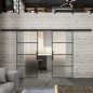 Glasschiebetür BLACK-LINE Loft Schwarzeisen Genietet 02 Blickdicht Glasschiebetür BLACK-LINE Loft Schwarzeisen Genietet 02 Blickdicht