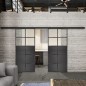 Glasschiebetür BLACK-LINE Loft Schwarzeisen Genietet 17 Blickdicht Glasschiebetür BLACK-LINE Loft Schwarzeisen Genietet 17 Blickdicht
