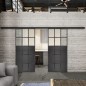 Glasschiebetür BLACK-LINE Loft Schwarzeisen Genietet 21 Blickdicht Glasschiebetür BLACK-LINE Loft Schwarzeisen Genietet 21 Blickdicht