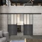Glasschiebetür BLACK-LINE Loft Schwarzeisen Genietet 24 Blickdicht