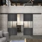 Glasschiebetür BLACK-LINE Loft Schwarzeisen Genietet 30 Blickdicht Glasschiebetür BLACK-LINE Loft Schwarzeisen Genietet 30 Blickdicht