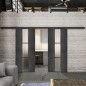 Glasschiebetür BLACK-LINE Loft Schwarzeisen Genietet 36 Blickdicht