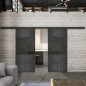 Glasschiebetür BLACK-LINE Loft Schwarzeisen Genietet 28 Auf Grauglas Glasschiebetür BLACK-LINE Loft Schwarzeisen Genietet 28 Auf Grauglas