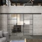 Glasschiebetür BLACK-LINE Loft Schwarzeisen Genietet 02 Auf Klarglas Glasschiebetür BLACK-LINE Loft Schwarzeisen Genietet 02 Auf Klarglas