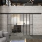Glasschiebetür BLACK-LINE Loft Schwarzeisen Genietet 12 Auf Klarglas Glasschiebetür BLACK-LINE Loft Schwarzeisen Genietet 12 Auf Klarglas