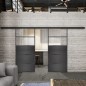 Glasschiebetür BLACK-LINE Loft Schwarzeisen Genietet 13 Auf Klarglas Glasschiebetür BLACK-LINE Loft Schwarzeisen Genietet 13 Auf Klarglas