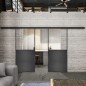Glasschiebetür BLACK-LINE Loft Schwarzeisen Genietet 16 Auf Klarglas Glasschiebetür BLACK-LINE Loft Schwarzeisen Genietet 16 Auf Klarglas