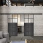Glasschiebetür BLACK-LINE Loft Schwarzeisen Genietet 17 Auf Klarglas Glasschiebetür BLACK-LINE Loft Schwarzeisen Genietet 17 Auf Klarglas