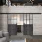 Glasschiebetür BLACK-LINE Loft Schwarzeisen Genietet 22 Auf Klarglas Glasschiebetür BLACK-LINE Loft Schwarzeisen Genietet 22 Auf Klarglas