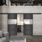 Glasschiebetür BLACK-LINE Loft Schwarzeisen Genietet 26 Auf Klarglas Glasschiebetür BLACK-LINE Loft Schwarzeisen Genietet 26 Auf Klarglas