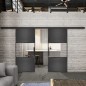 Glasschiebetür BLACK-LINE Loft Schwarzeisen Genietet 27 Auf Klarglas Glasschiebetür BLACK-LINE Loft Schwarzeisen Genietet 27 Auf Klarglas