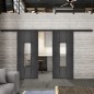 Glasschiebetür BLACK-LINE Loft Schwarzeisen Genietet 35 Auf Klarglas Glasschiebetür BLACK-LINE Loft Schwarzeisen Genietet 35 Auf Klarglas