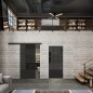 Glasschiebetür BLACK-LINE Loft Schwarzlack 38 Auf Grauglas