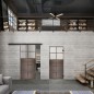 Glasschiebetür BLACK-LINE Loft Rosteisen Genietet 17 Blickdicht Glasschiebetür BLACK-LINE Loft Rosteisen Genietet 17 Blickdicht