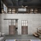 Glasschiebetür BLACK-LINE Loft Rosteisen Genietet 21 Blickdicht Glasschiebetür BLACK-LINE Loft Rosteisen Genietet 21 Blickdicht