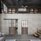 Glasschiebetür BLACK-LINE Loft Rosteisen Genietet 22 Blickdicht Glasschiebetür BLACK-LINE Loft Rosteisen Genietet 22 Blickdicht