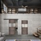 Glasschiebetür BLACK-LINE Loft Rosteisen Genietet 29 Blickdicht Glasschiebetür BLACK-LINE Loft Rosteisen Genietet 29 Blickdicht