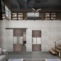 Glasschiebetür BLACK-LINE Loft Rosteisen Genietet 30 Blickdicht Glasschiebetür BLACK-LINE Loft Rosteisen Genietet 30 Blickdicht