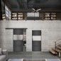 Glasschiebetür BLACK-LINE Loft Schwarzeisen Genietet 26 Blickdicht Glasschiebetür BLACK-LINE Loft Schwarzeisen Genietet 26 Blickdicht