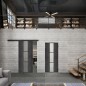 Glasschiebetür BLACK-LINE Loft Schwarzeisen Genietet 36 Blickdicht