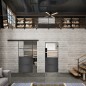 Glasschiebetür BLACK-LINE Loft Schwarzeisen Genietet 14 Auf Klarglas Glasschiebetür BLACK-LINE Loft Schwarzeisen Genietet 14 Auf Klarglas