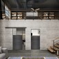 Glasschiebetür BLACK-LINE Loft Schwarzeisen Genietet 15 Auf Klarglas Glasschiebetür BLACK-LINE Loft Schwarzeisen Genietet 15 Auf Klarglas