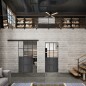Glasschiebetür BLACK-LINE Loft Schwarzeisen Genietet 22 Auf Klarglas Glasschiebetür BLACK-LINE Loft Schwarzeisen Genietet 22 Auf Klarglas