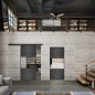 Glasschiebetür BLACK-LINE Loft Schwarzeisen Genietet 27 Auf Klarglas Glasschiebetür BLACK-LINE Loft Schwarzeisen Genietet 27 Auf Klarglas