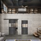 Glasschiebetür BLACK-LINE Loft Schwarzeisen Genietet 32 Auf Klarglas Glasschiebetür BLACK-LINE Loft Schwarzeisen Genietet 32 Auf Klarglas